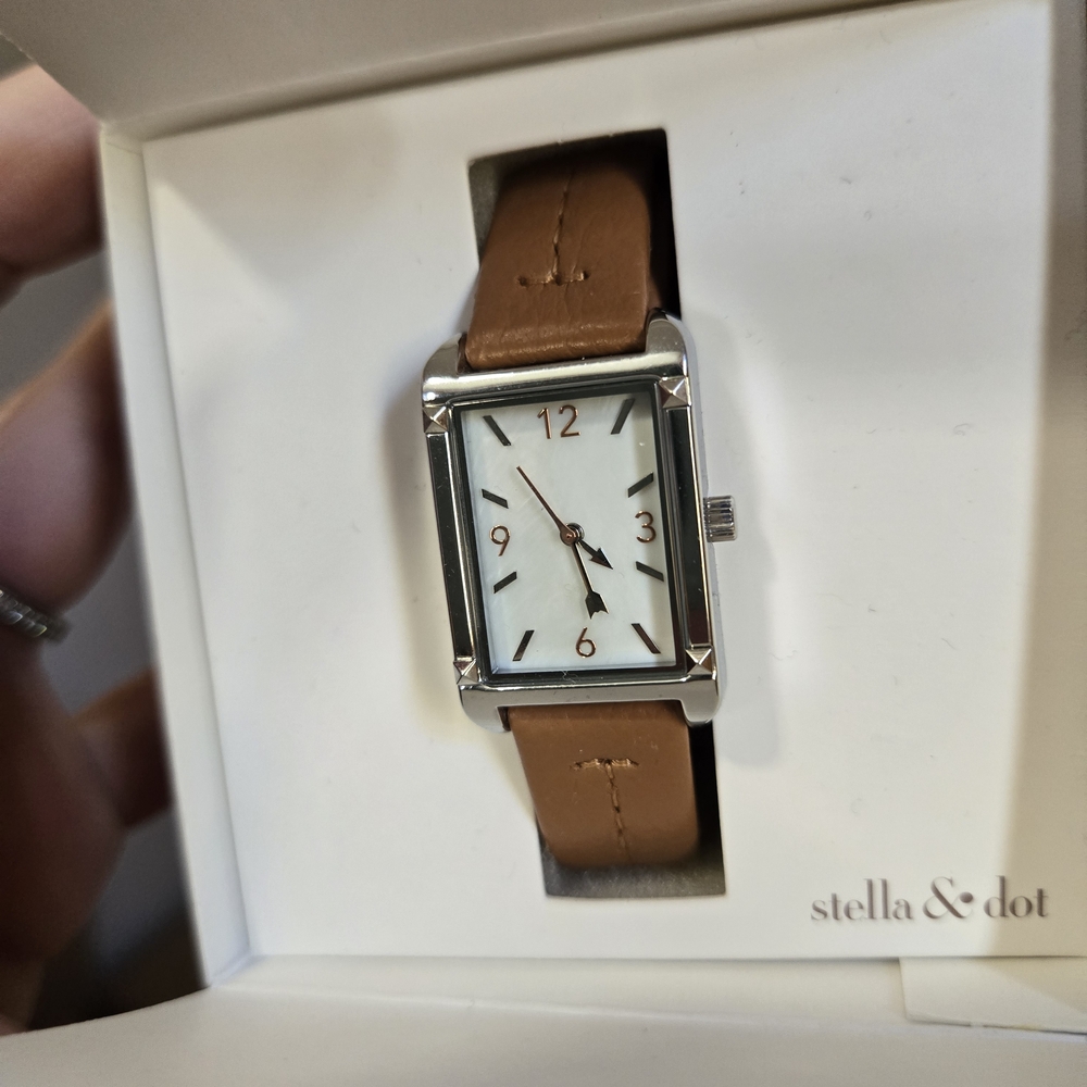 Stella & Dot Double Wrap Pyramid Tank Watch